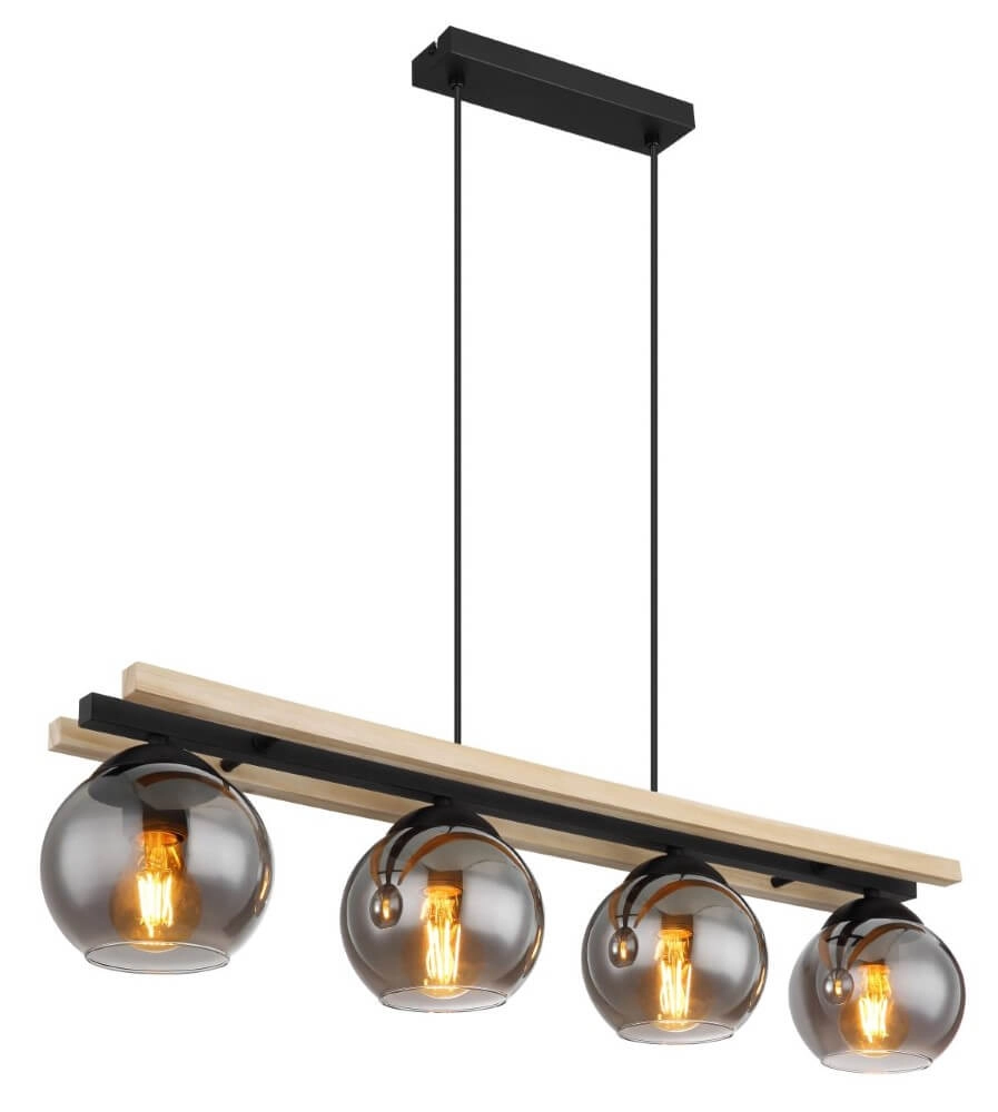 Design pendant lamp Conni wood 4-light