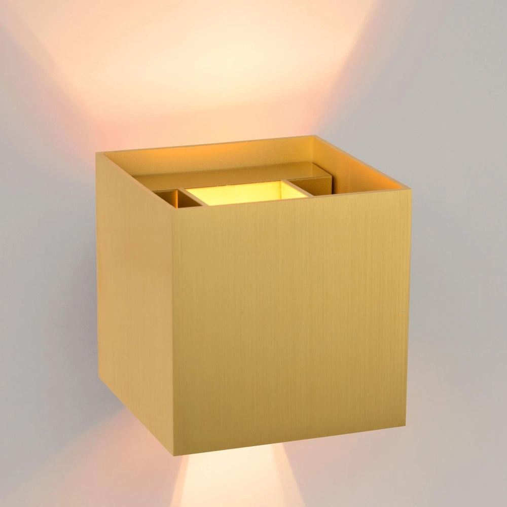 Square wall spotlight Xio 2700K Gold Lucide 5411212092441