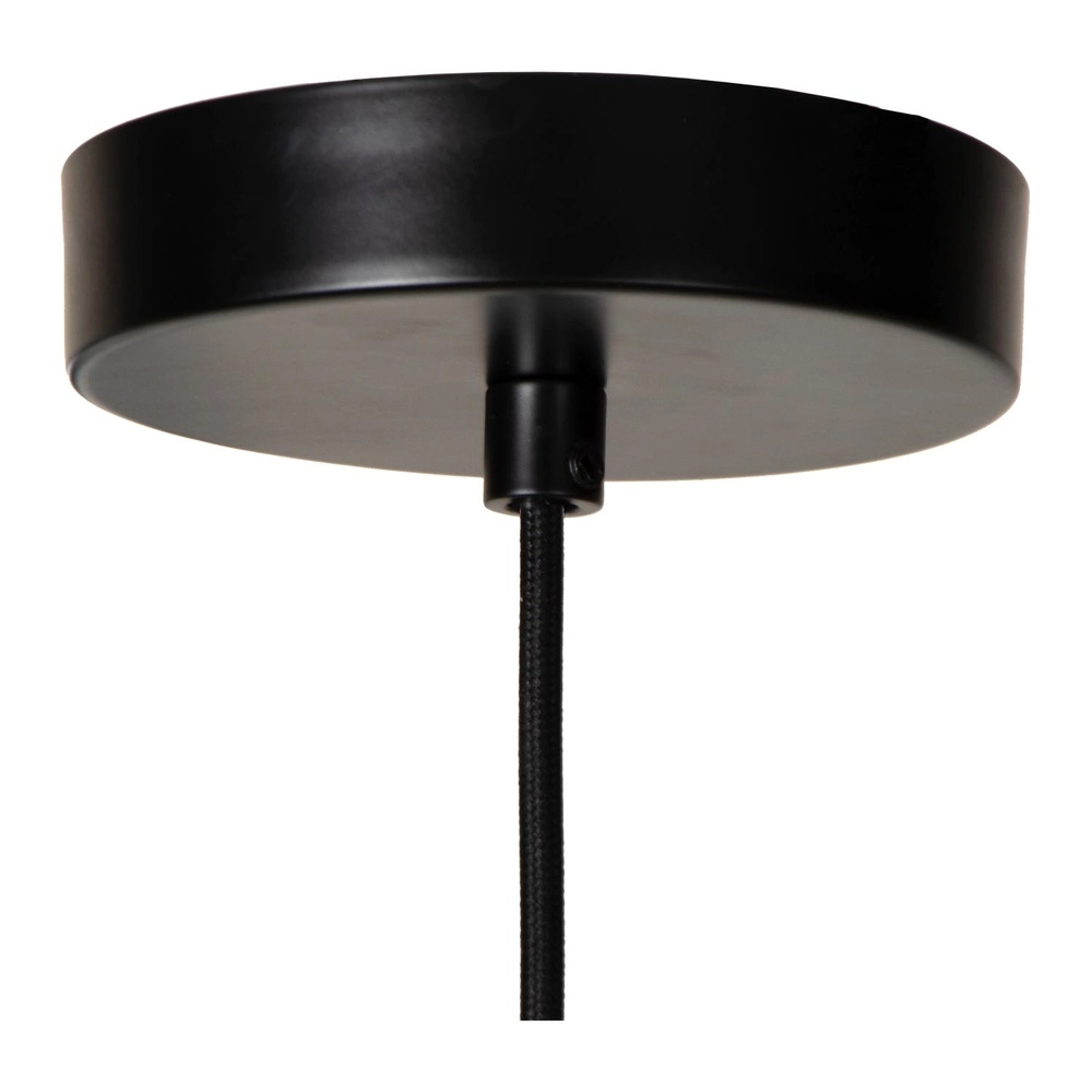 Pendant lamp Yunkai Ø 50cm black with rattan Lucide 5411212105691