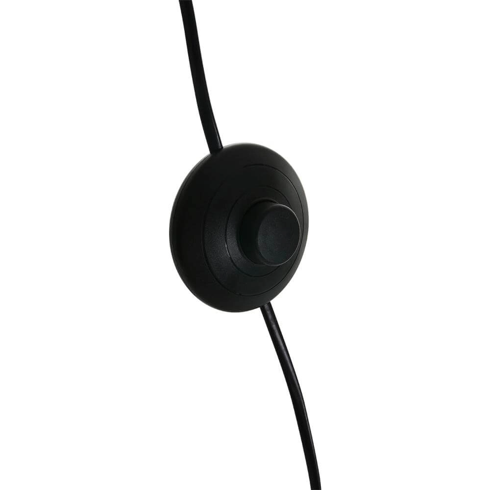 Arc lamp Solva black with bamboo shade Steinhauer 8712746172386