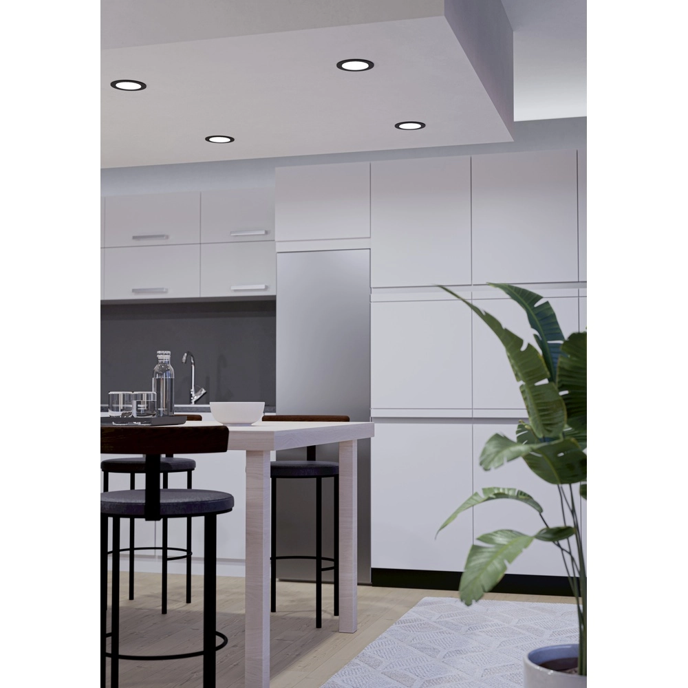 IP44 recessed lamp Fueva 6-Z Zigbee - black - Ø 12cm Eglo 9008606330973