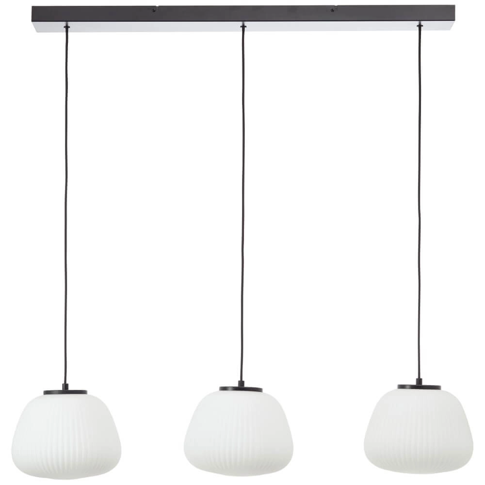 Pendant lamp Kaizen 3-light black with white Brilliant 4004353447181