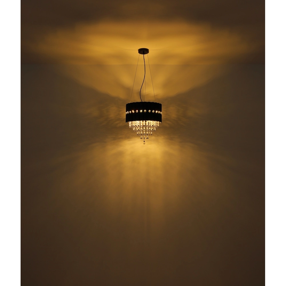 Pendant lamp Eleos black with crystal Globo 9007371528431