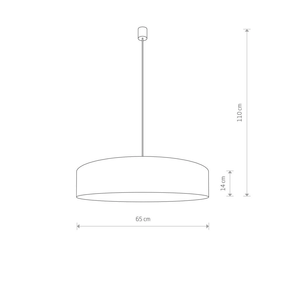 Gray hanging lamp Turda Ø 65cm Lyora 5903139894791