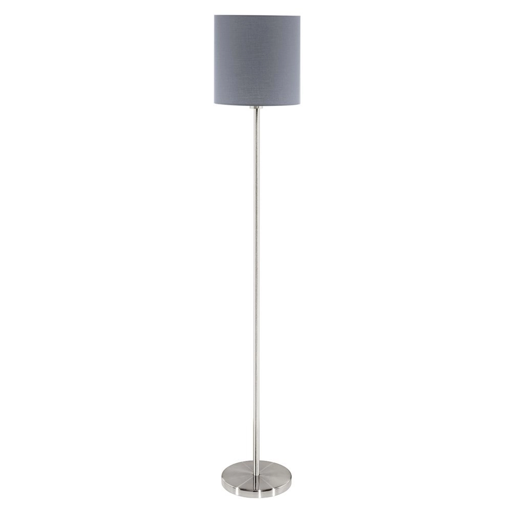 Standing lamp Pasteri 28cm nickel matt with gray shade