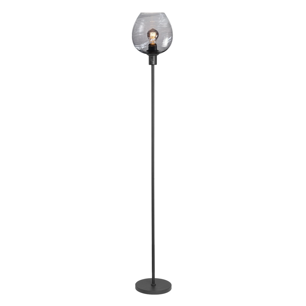 Floor lamp Fantasy black with smoke glass Ø 22cm