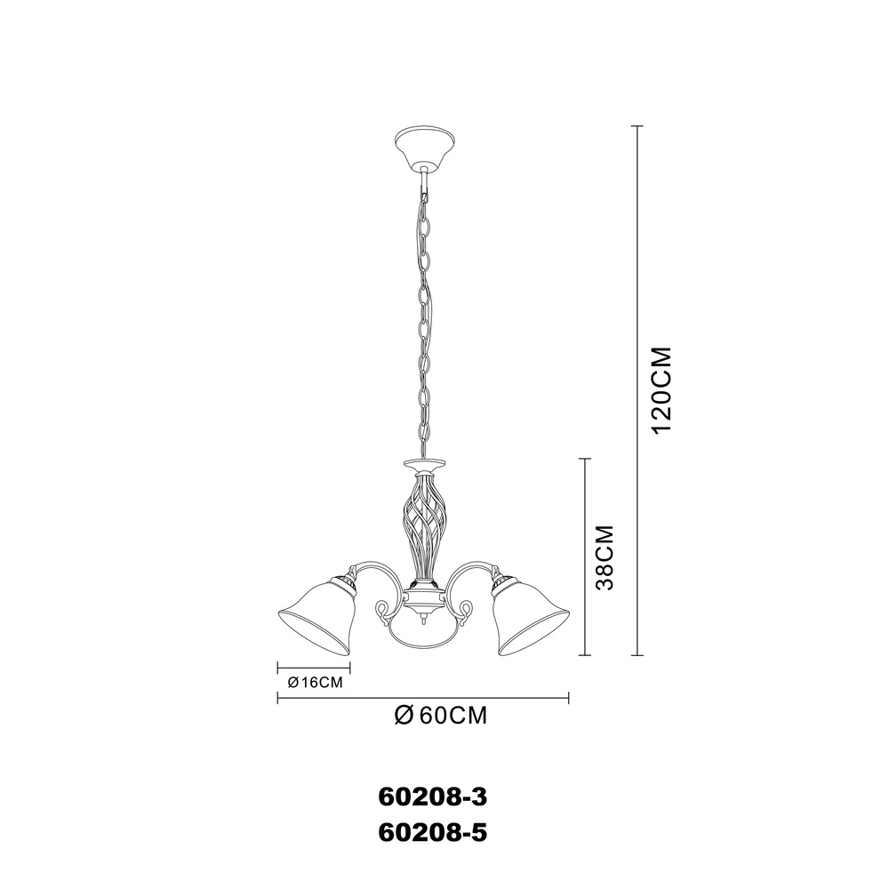 Classic pendant lamp Odin 5-light Globo 9007371309696