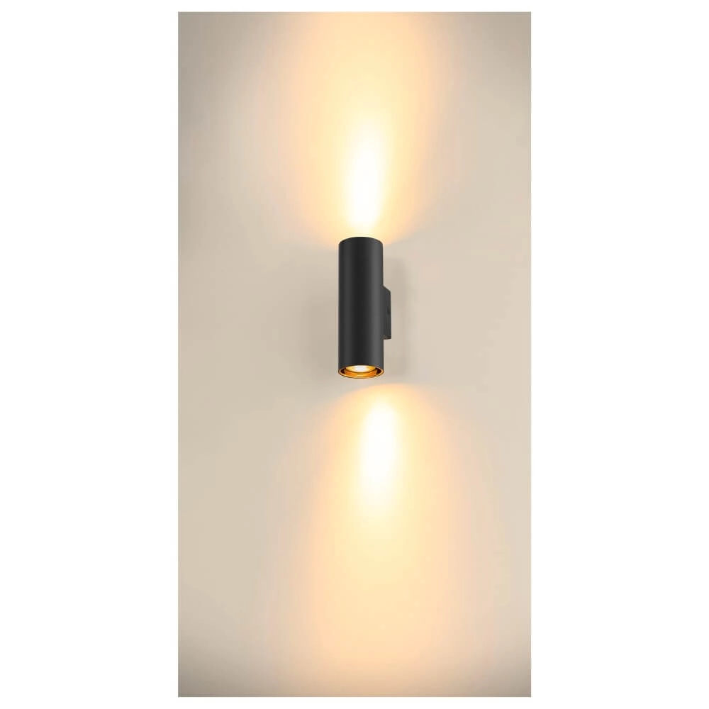 Black wall spotlight Asto Tube up & down - 2x GU10 SLV 4024163265973