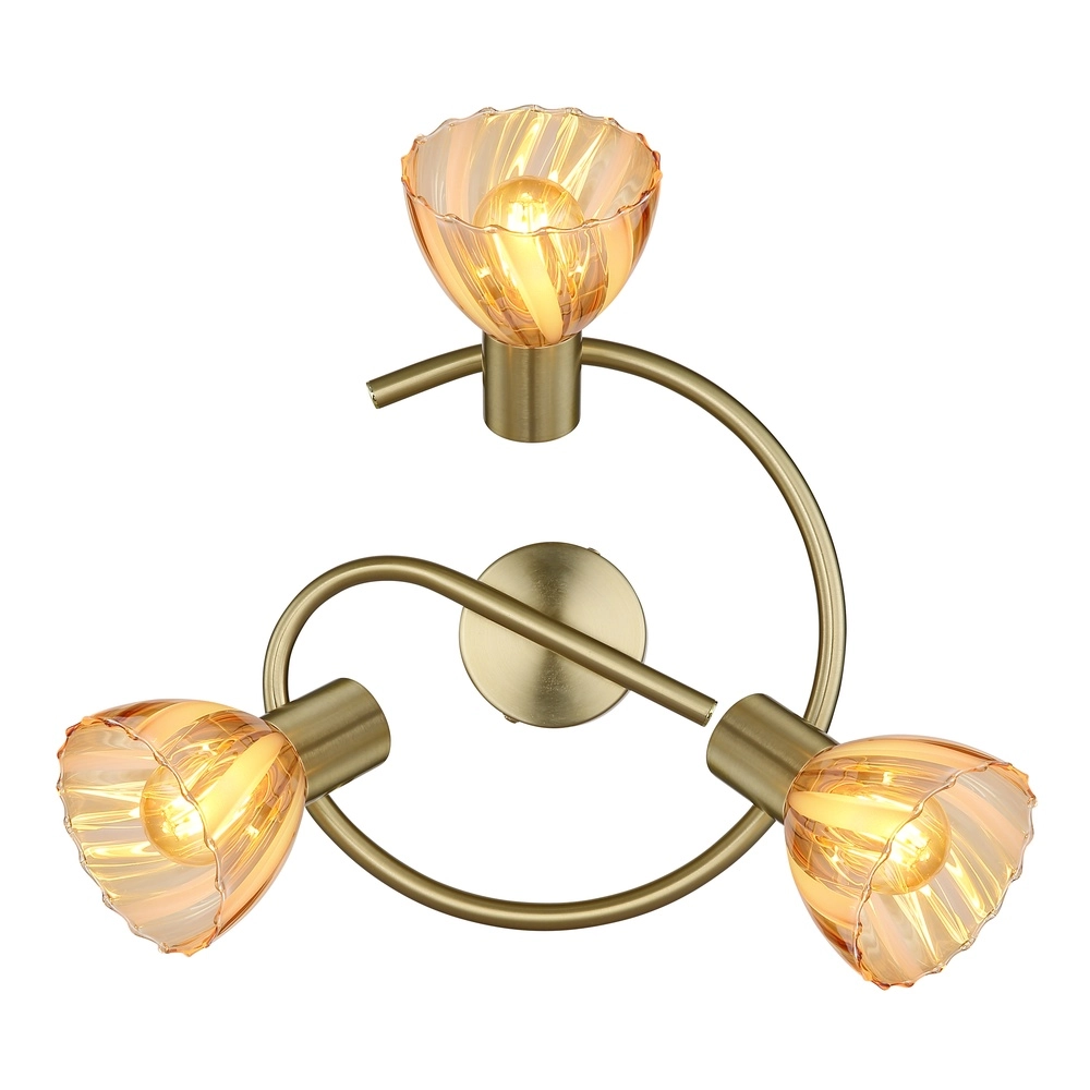 Ceiling lamp 3-lights Zachery Gold Globo 9007371528509