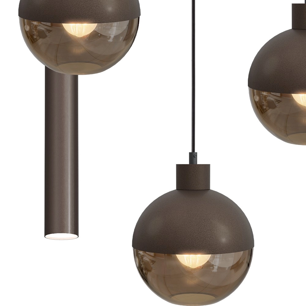 5-light pendant lamp Opera Ø 50cm cocoa Masterlight 8718121424316