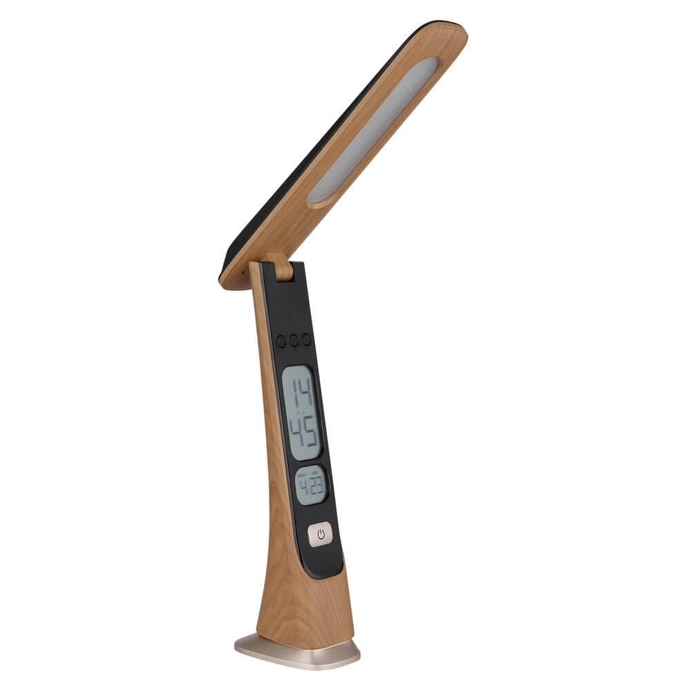Desk lamp Averie wood with clock Globo 9007371471720