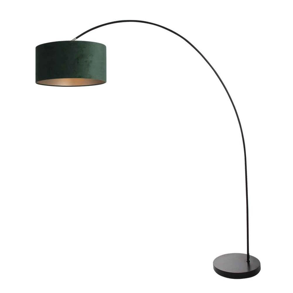 Arc lamp Solva black with green hood Steinhauer 8712746174731