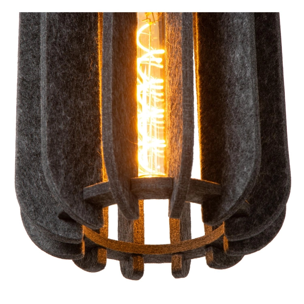 Sleek pendant lamp Rafal black with gray Lucide 5411212452764