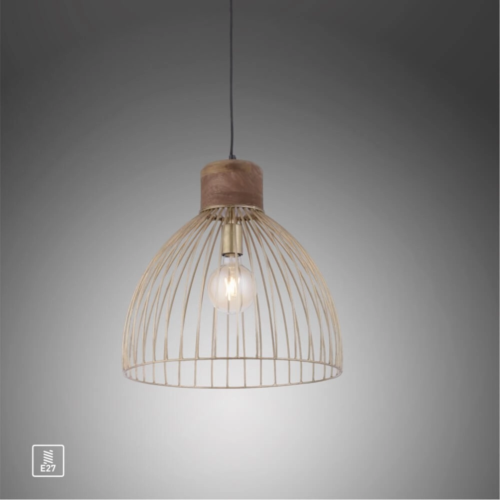 Pendant lamp Alami Brown brass Just Light 4043689976125