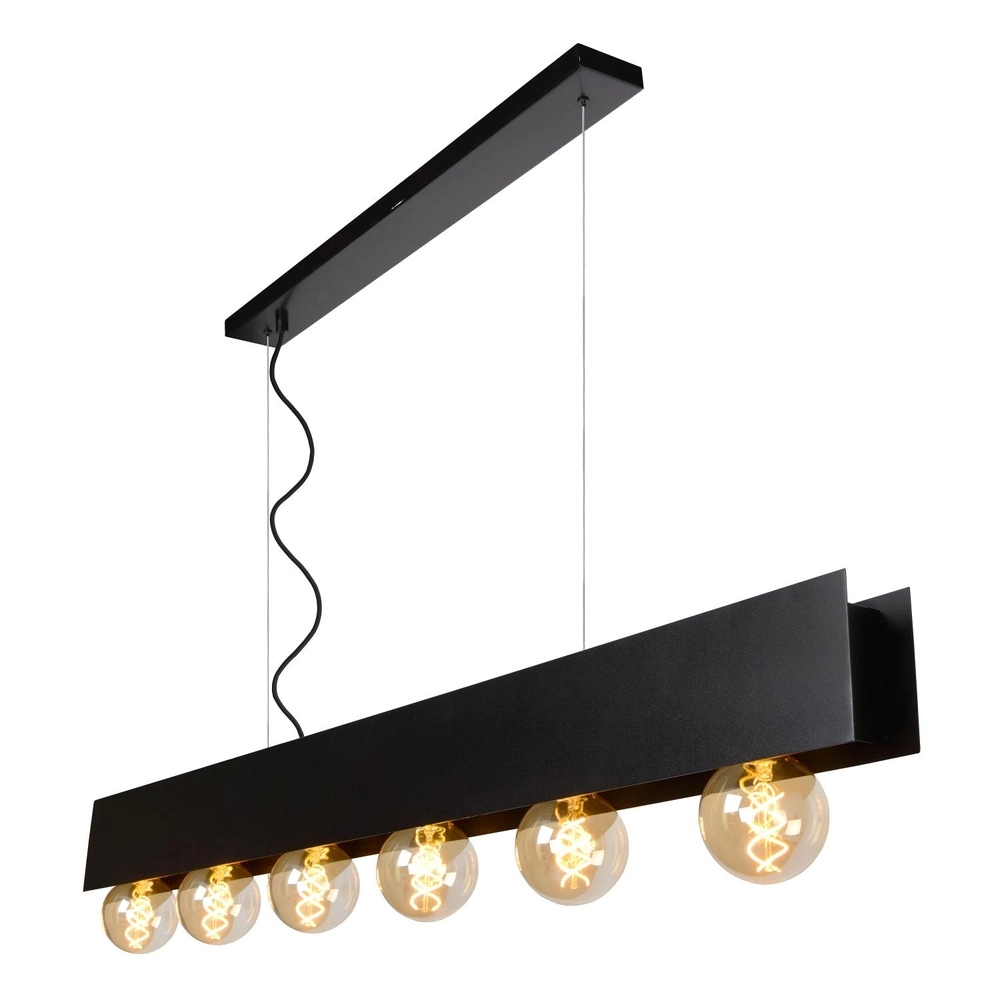 Design pendant lamp Surtus 6-light black Lucide 5411212302410