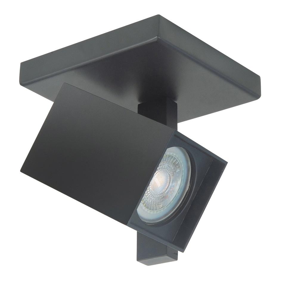 Square surface-mounted spot Oslo black single