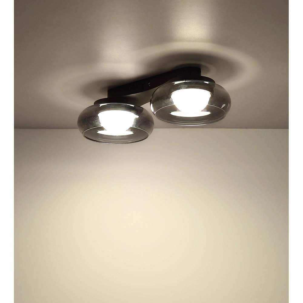 Design ceiling lamp Carlene 2-light black Globo 9007371569175