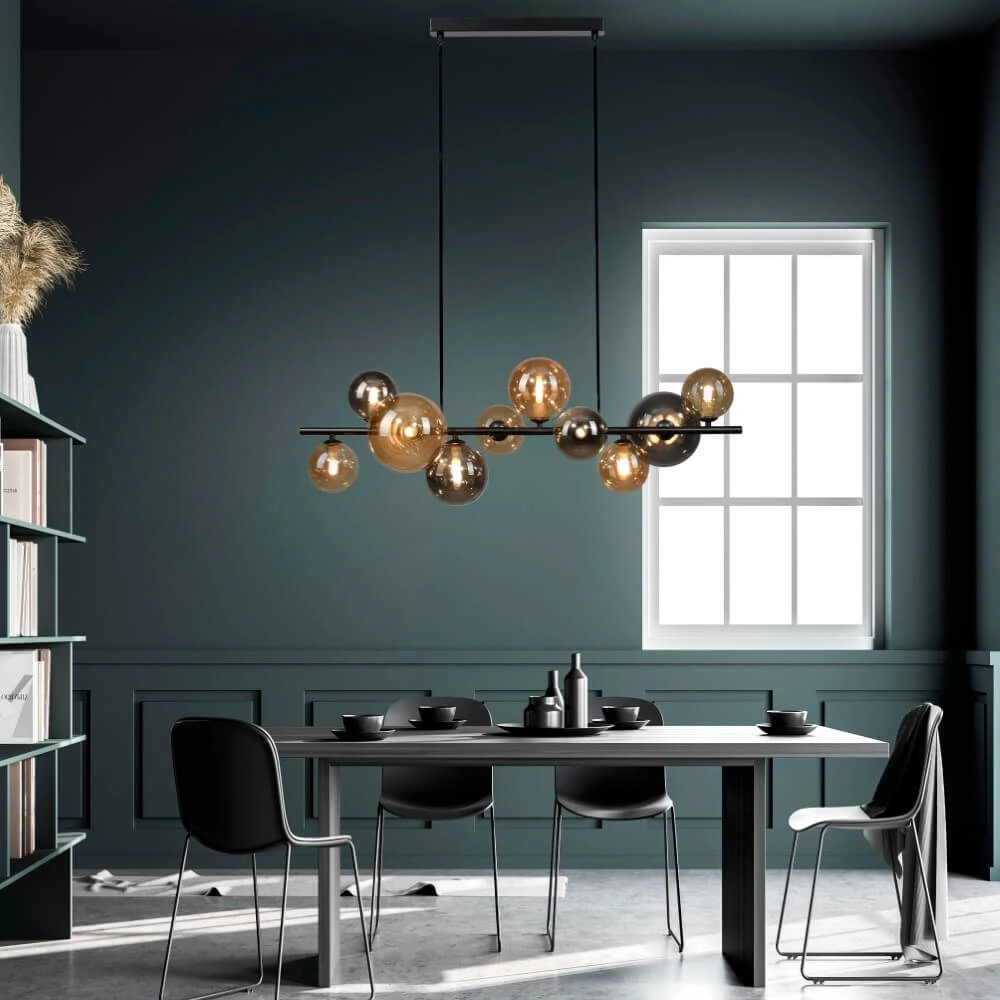 Black pendant lamp Popsicle Design 10-light Paul Neuhaus 4012248375495