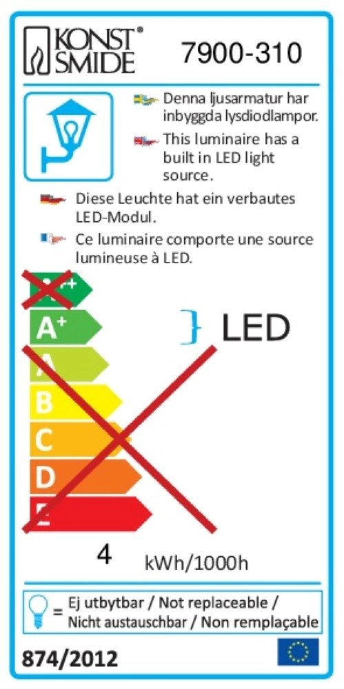 Design lamp Monza L KonstSmide 7318307900316