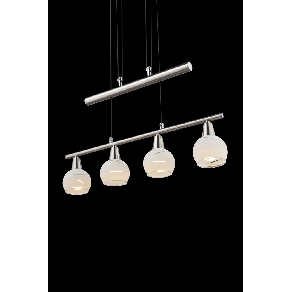 Pendant lamp Elliott 4-light nickel Globo 9007371319909