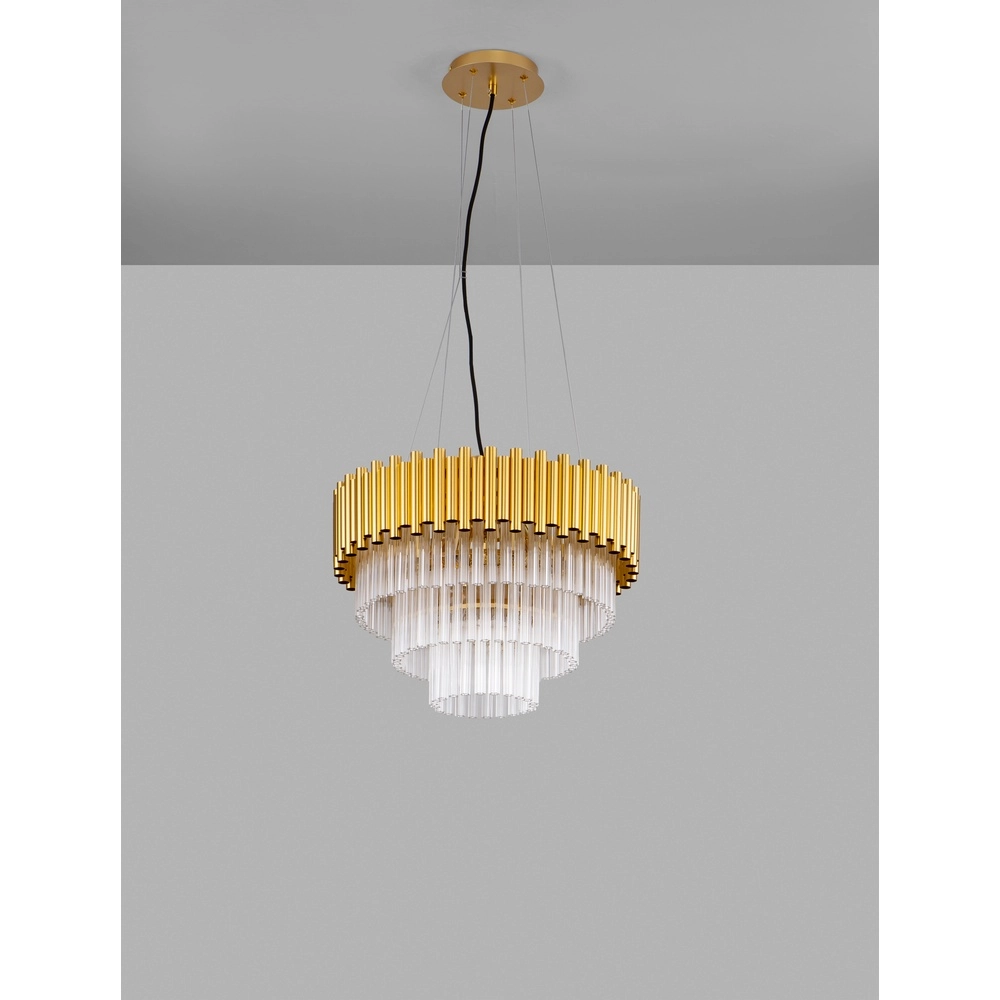 Pendant lamp Magnolia gold with crystal Ø 50cm Lyora 5212017435026