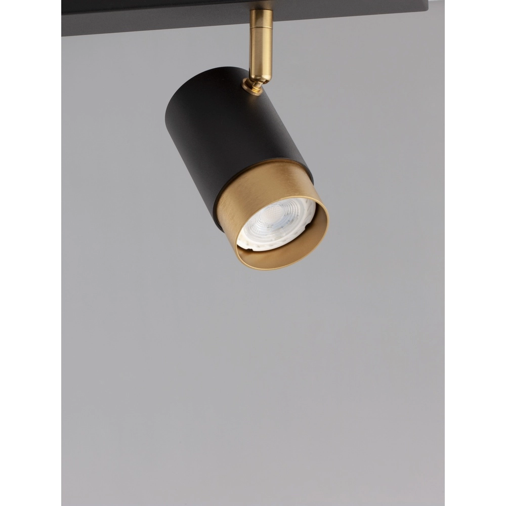 Ceiling spotlight Pogno 3-light black with gold straight Lyora 5212017430854