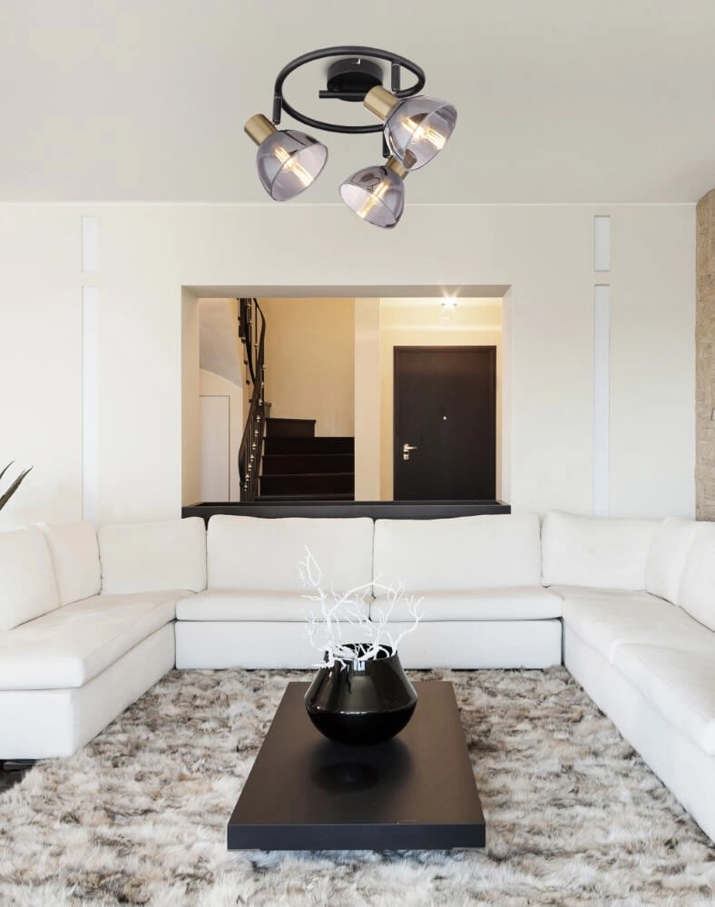 3-light ceiling lamp Jay black with gold Globo 9007371399390