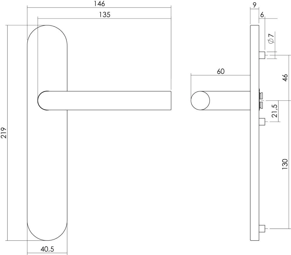 Tight door handle Hoek 90 blind stainless steel Intersteel 8714186171950
