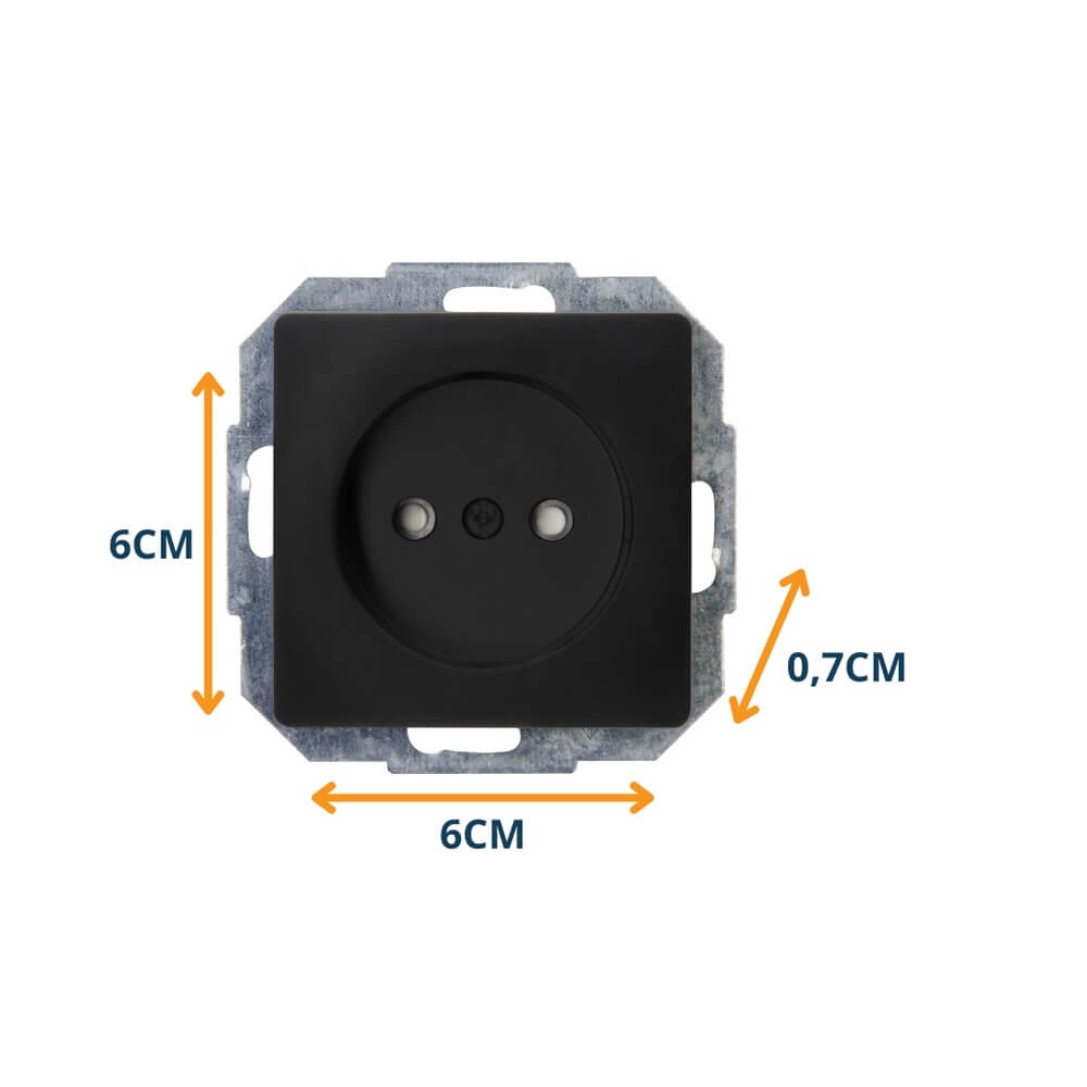 Wall socket Paris without earth black Lyora 4008224657013