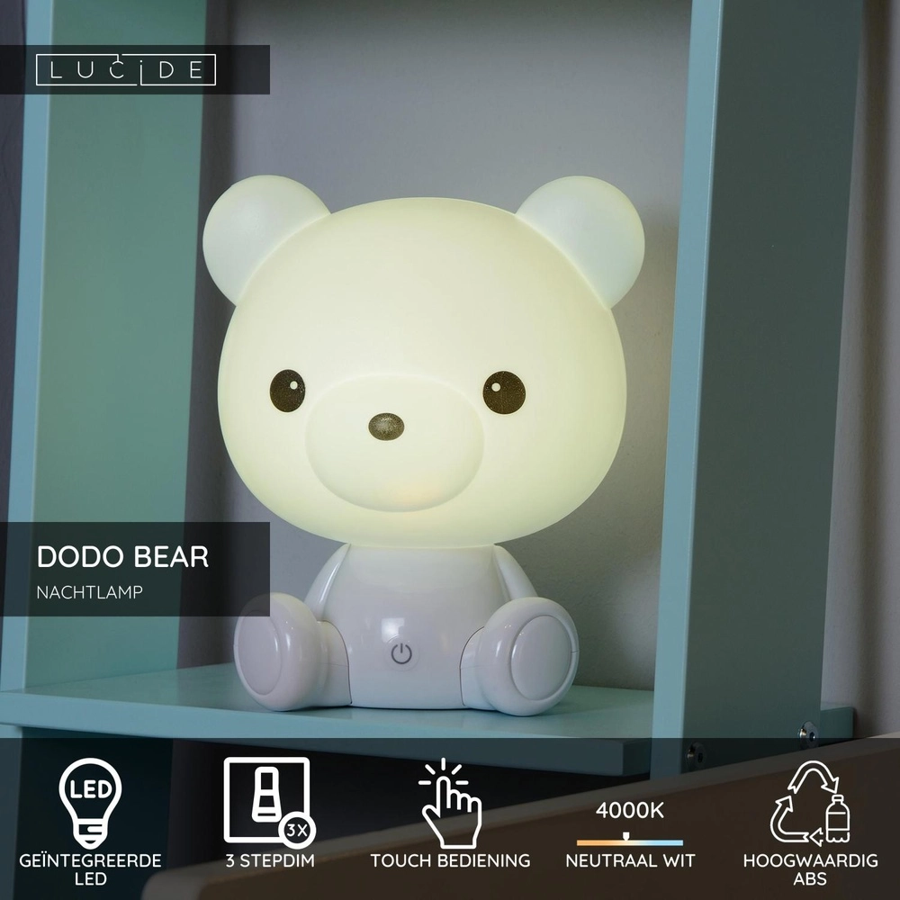 Night light Dodo Bear Children's room white Lucide 5411212712738