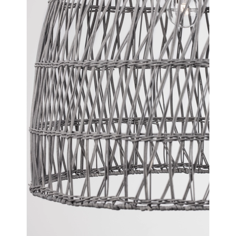 Grey pendant lamp Destin rattan Ø 46.5cm Lyora 5212017416667
