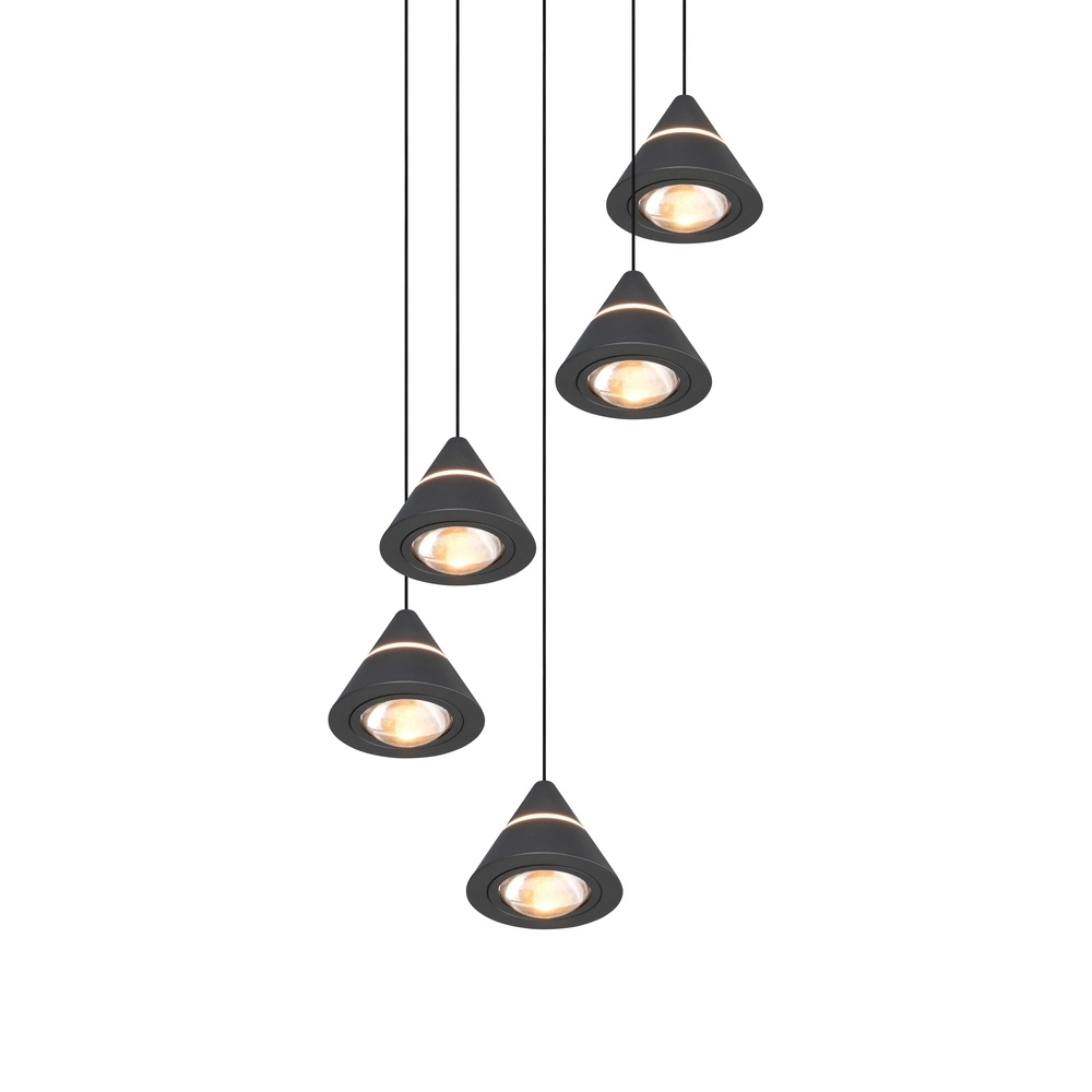 Design pendant lamp Romeo 5-light black Trio 4017807667806