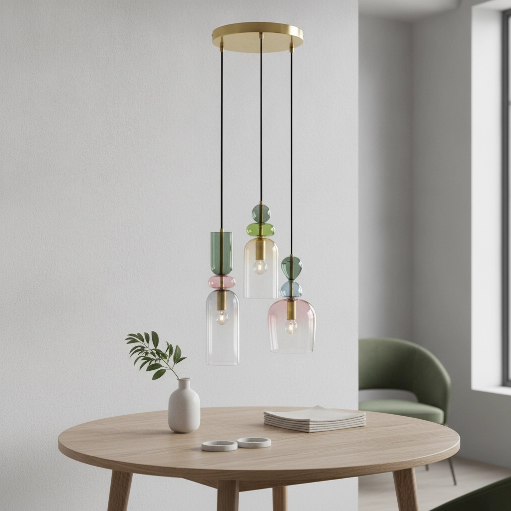 Colored pendant lamp Murano 3-light