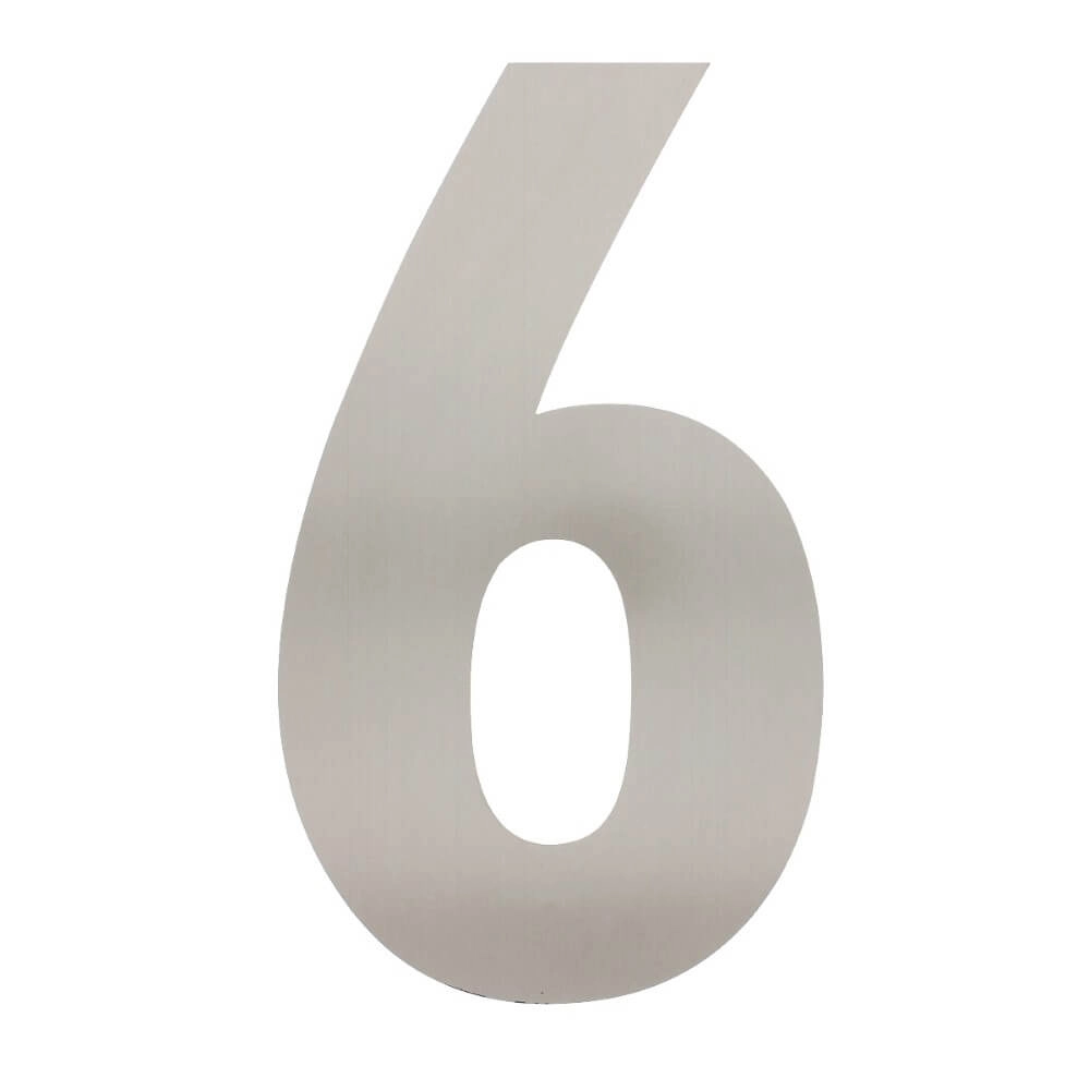 House number 6 XXL Numbra 50cm stainless steel