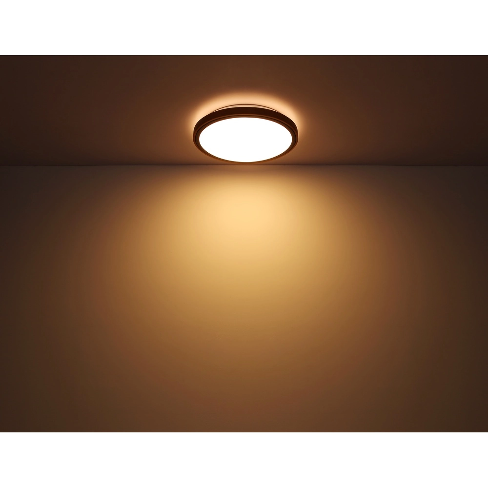 Ceiling lamp Bruno Ø 30.7cm black with wood Globo 9007371430468