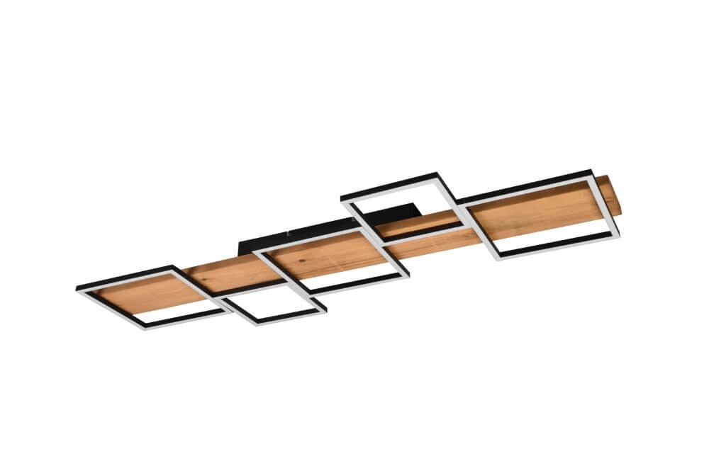 Wooden LED ceiling lamp Harper 5-light