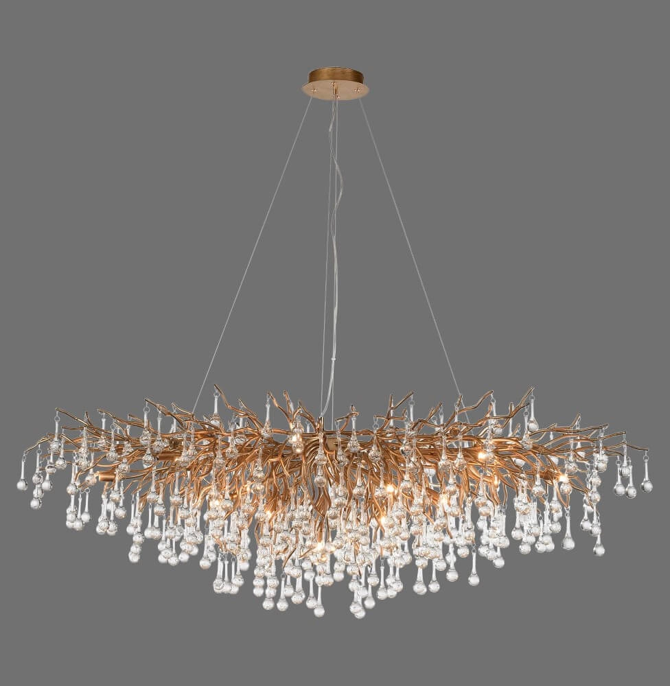 Large chandelier Icicle Antique brass Paul Neuhaus 4012248332917