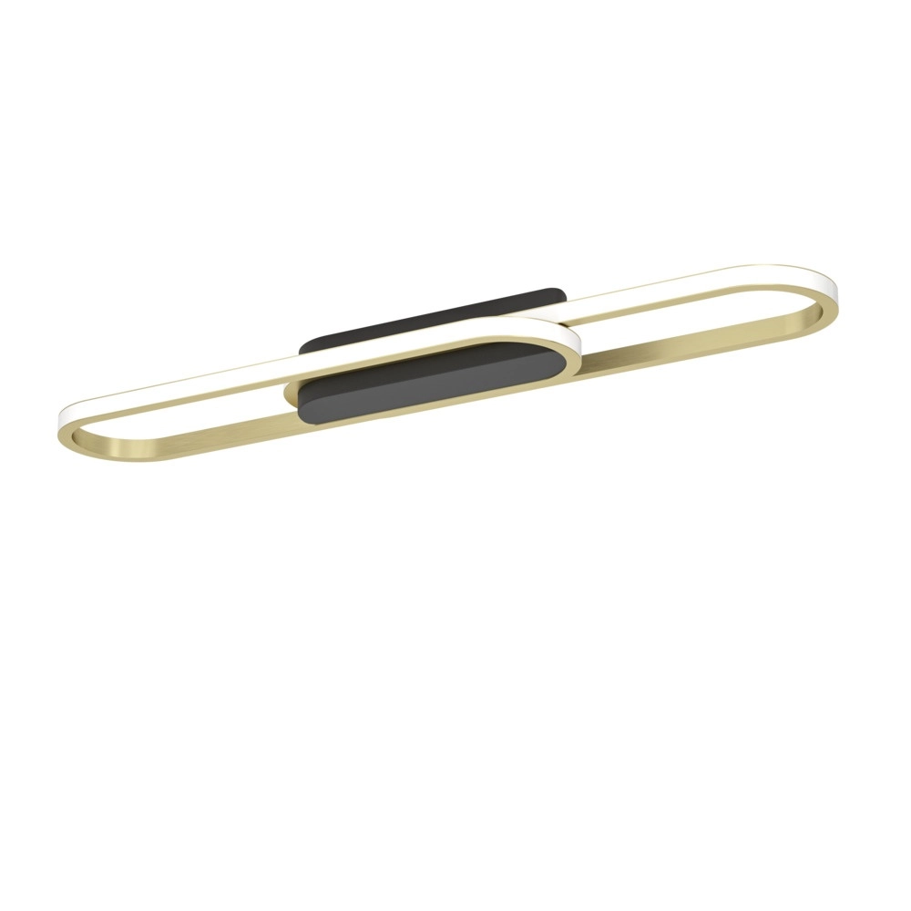 Sleek ceiling lamp Conivarena black with gold