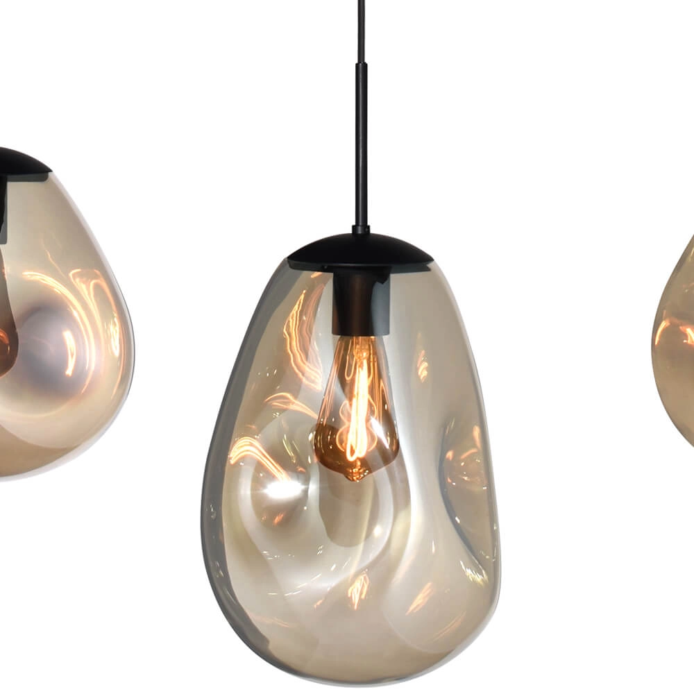 Hanging lamp Lava Oval 4x gold glass Masterlight 8718121290058
