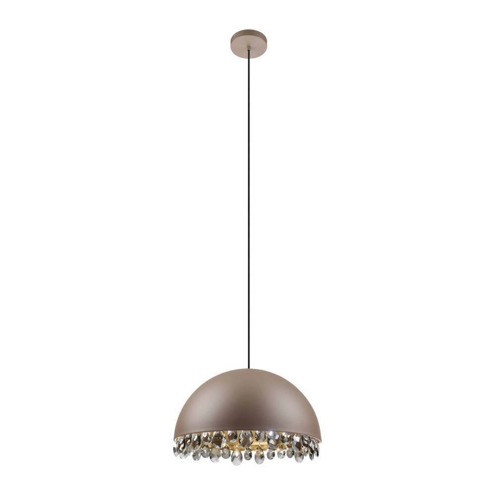 Mocha hanging lamp with crystal Gaetano 2 Ø 45cm