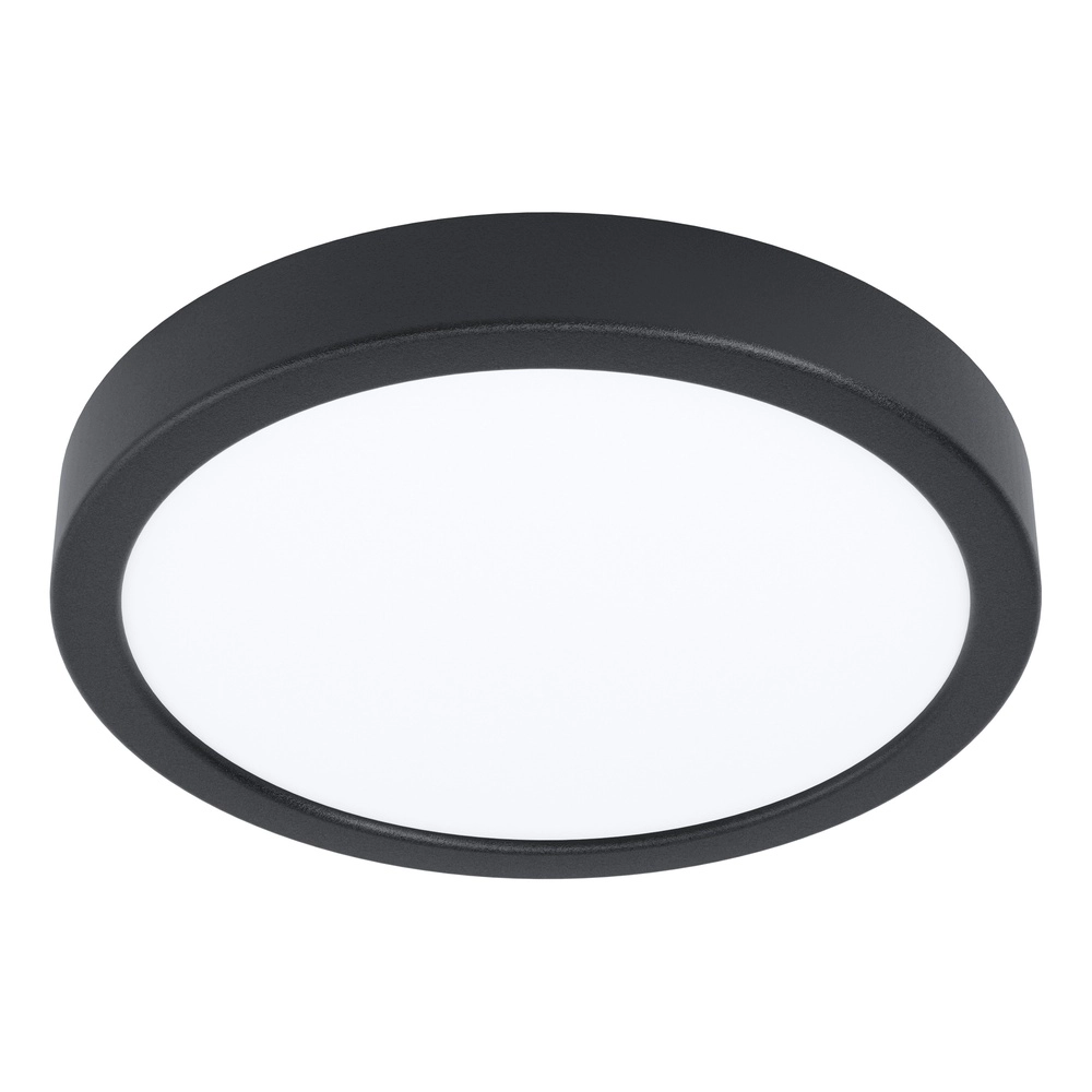 Ceiling light IP44 Fueva 6 round - black - Ø 21,1cm