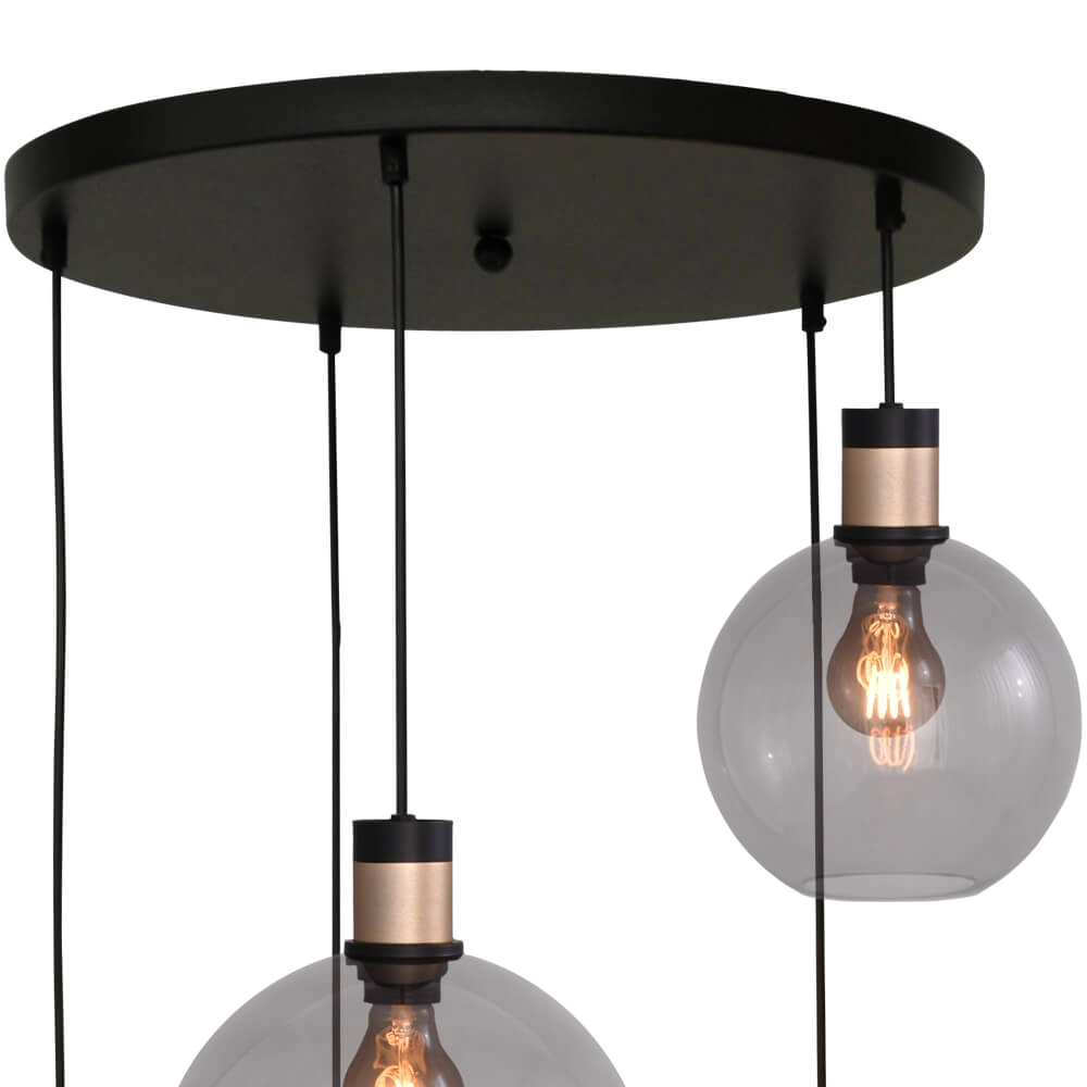 Vide hanging lamp Lazise 2 5-light gold with black Masterlight 8718121303871