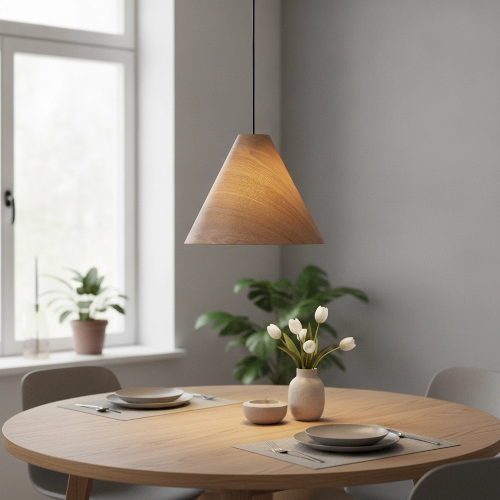 Wooden pendant lamp Elysian Ø 45cm