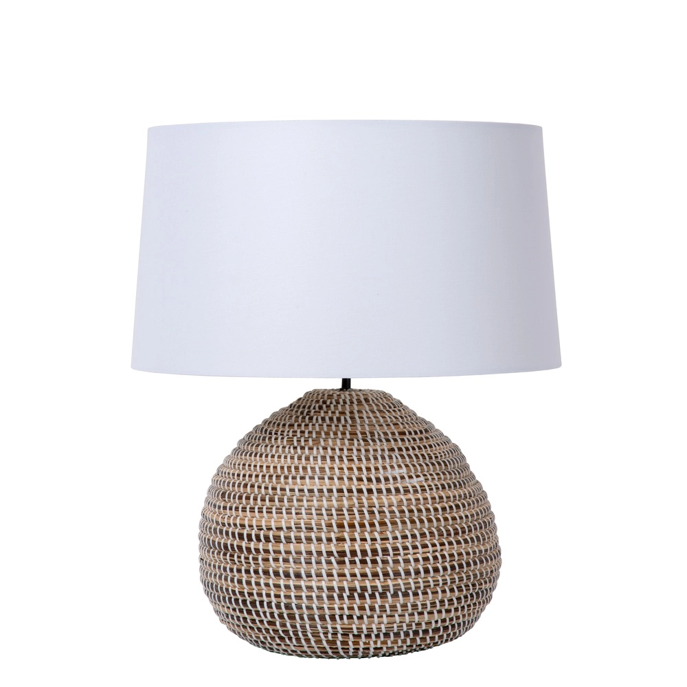 Seagrass table lamp Maduka Ø 45cm - brown with white shade Premium by Lucide 5411212106087