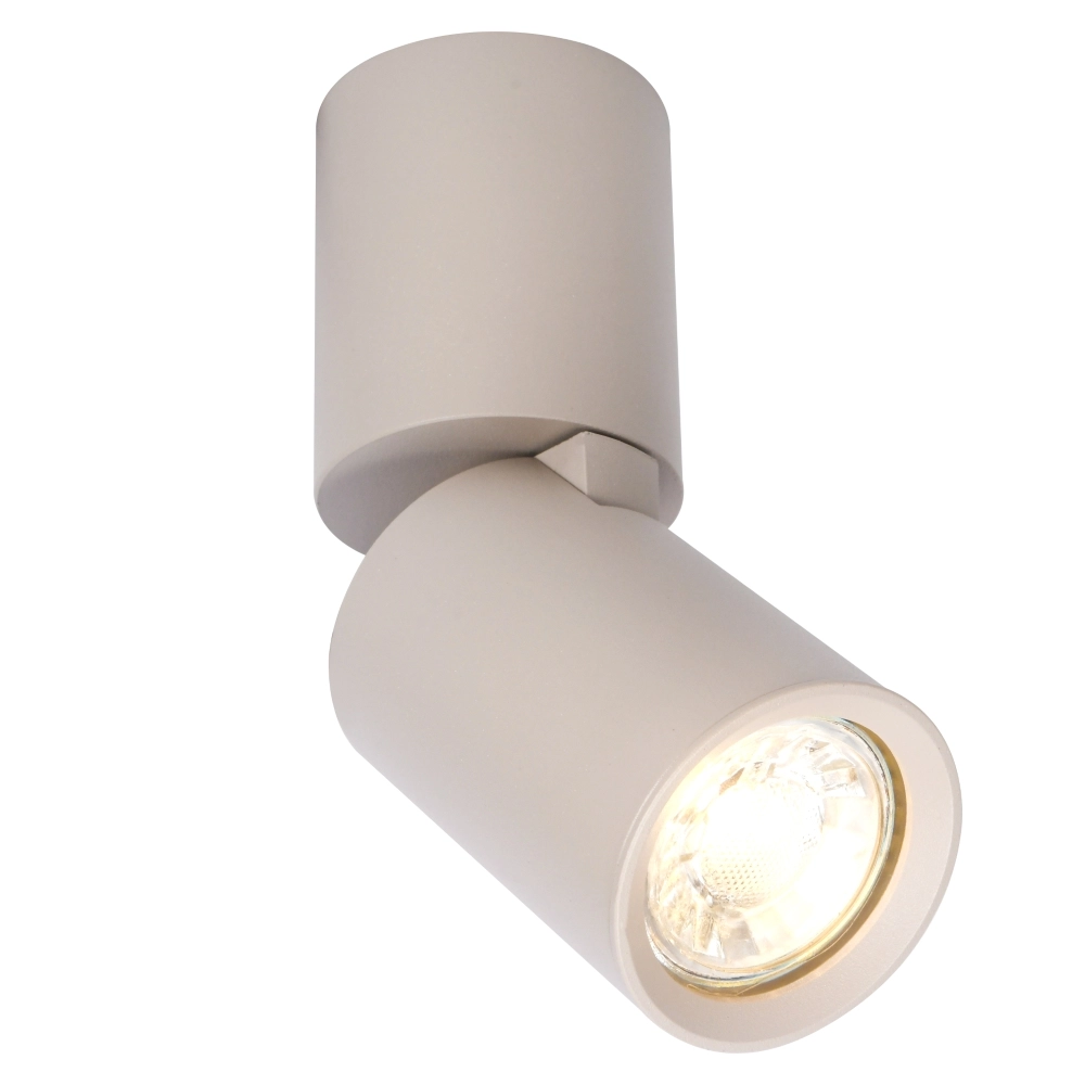 Sand brown surface spotlight Parma adjustable aluminium Ø 5.6cm