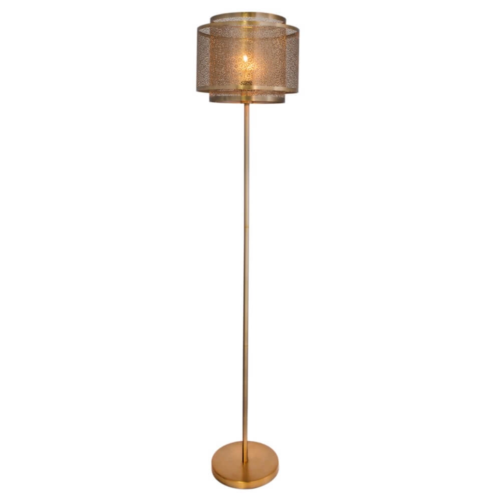 Standing lamp Hermine matt brass