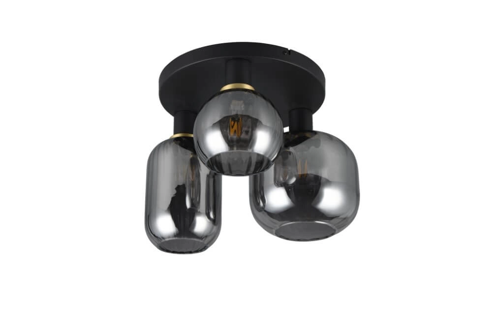 Trendy ceiling lamp Diva with smoke glass Trio 4017807614602