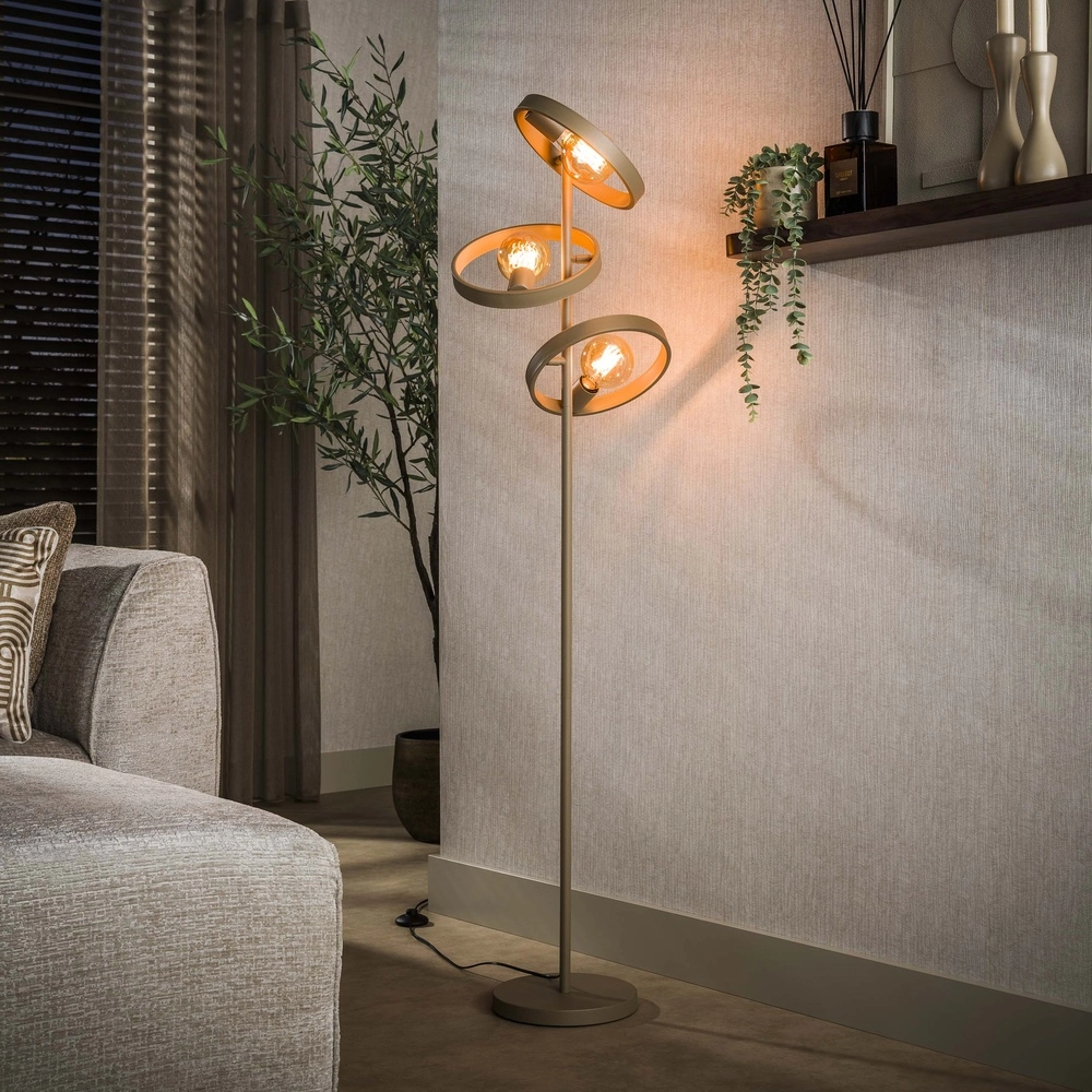 Rings floor lamp Hover 155cm high - sand