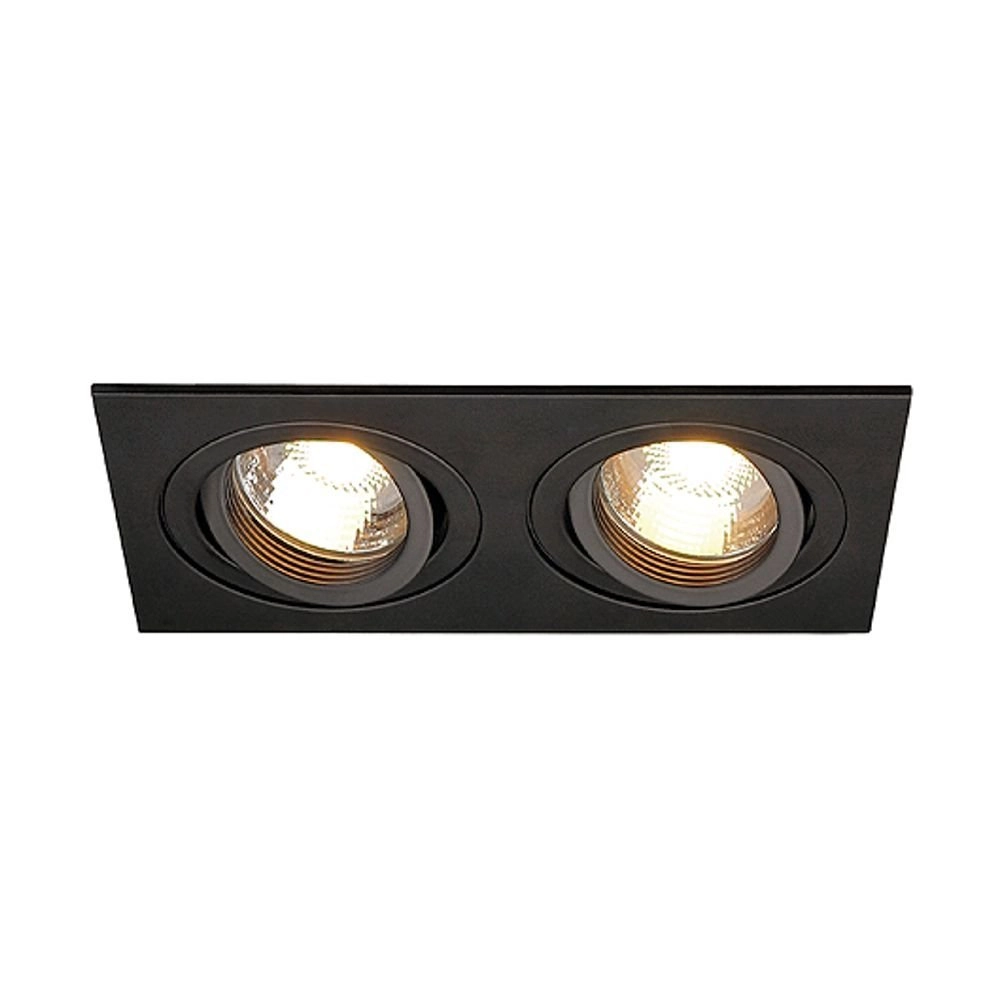 Recessed spotlight New Tria GU10 2 Square 17cm black