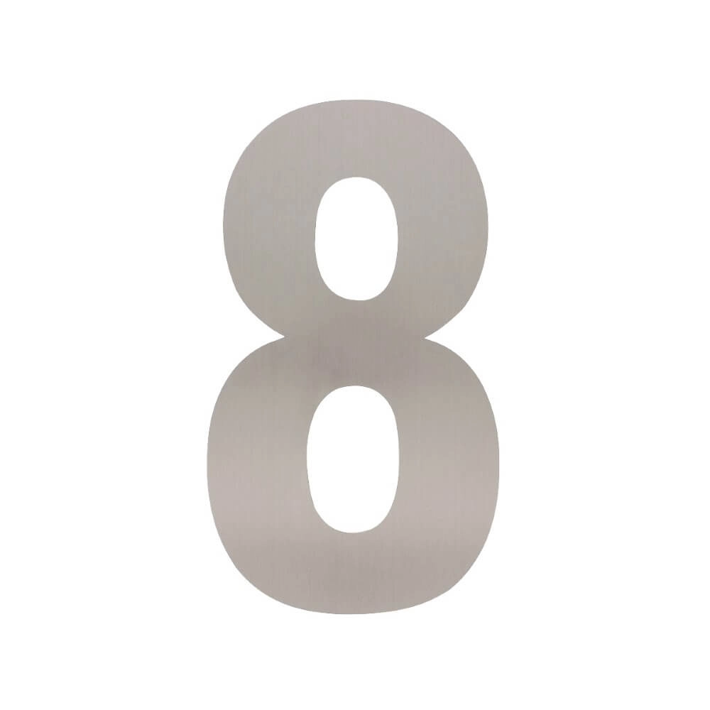 House number 8 XL Numbra 30cm stainless steel